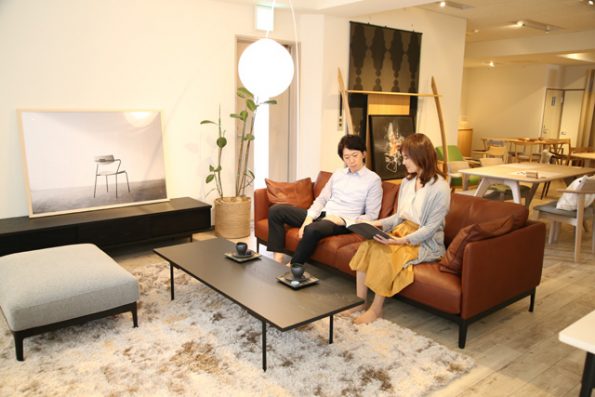 dual sofa 3P leather 展示